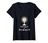 Mujer Fuente y Cumbre: Sagrada Eucaristía en Imágenes de Custodia Camiseta Cuello V
