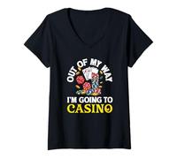 Mujer Fuera de mi Camino voy al póquer de Dados de Juego de Casino Camiseta Cuello V
