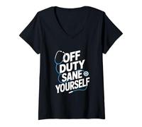 Mujer Fuera de Servicio Sálvate a ti Mismo Divertido Dicho Camiseta Cuello V