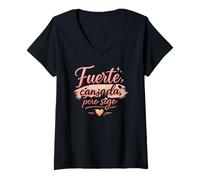 Mujer Fuerte Cansada Pero Sigo Motivacional para Mujeres Fuertes Camiseta Cuello V