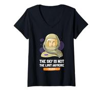 Mujer Fuerte Mujer Independiente El Cielo ya no es el límite Camiseta Cuello V