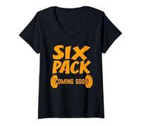 Mujer Fuerza Abdominal Cargando Frase Graciosa Entrenamiento Camiseta Cuello V