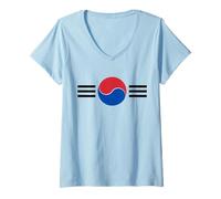 Mujer Fuerzas AÉREAS DE Corea del Sur Roundel Insignia Corea Fuerzas Armadas Camiseta Cuello V