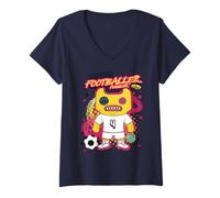 Mujer Fuggler Indecisive Monster World Cup Futbolista Camiseta Cuello V