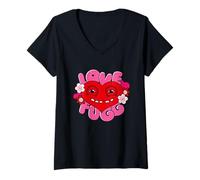Mujer Fuggler Love Fugg Heart Día de San Valentín Camiseta Cuello V