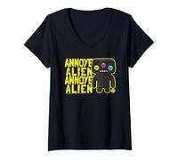 Mujer Fuggler molestó a los inadaptados del laboratorio alienígena Camiseta Cuello V