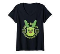 Mujer Fuggler Rabid Rabbit Green Originals, Divertido Monstruo Feo Camiseta Cuello V