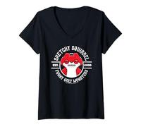 Mujer Fuggler Sketchy Squirrel Red Snuggler, Divertido Monstruo Feo Camiseta Cuello V