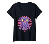 Mujer Fuggler Squidge Laboratory Misfits Retro Japonés Texto Camiseta Cuello V