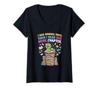 Mujer FUI Normal una Vez y Luego leí un capítulo más Bookworm Camiseta Cuello V