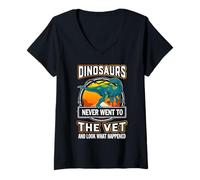 Mujer Fukuisaurus Dinosaurs Never Went To The Vet Veterinarian Camiseta Cuello V