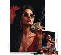 Mujer fumando en un Bar Rompecabezas de 1000 Piezas para Adolescentes Desarrolla la Capacidad de razonamiento y la atención Plena Bordes limpios (50x75cm)
