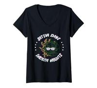 Mujer Fumar Fumar Hierba Cannabis Sativa Days Indica Noches Fumador Camiseta Cuello V