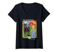 Mujer Fun at the Farm Sarcastic Retro Vintage Funny Adult Humor Camiseta Cuello V