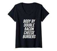 Mujer Fun Body by Double Bacon Cheeseburgers Meme Saying Camiseta Cuello V
