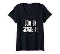 Mujer Fun Body by Spaghetti Italian Food Meme Saying Camiseta Cuello V