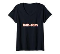 Mujer Fun Boston Massachusetts Bah-stun Design Camiseta Cuello V