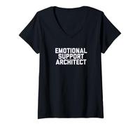 Mujer Fun Emotional Support Architect Job Occupation Therapy Joke Camiseta Cuello V