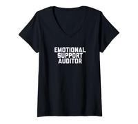 Mujer Fun Emotional Support Auditor Internal Control Therapy Joke Camiseta Cuello V