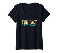 Mujer Fun Fact I Don't Care Camiseta Cuello V