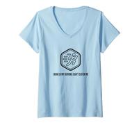 Mujer Fun I Run So My Demons Can't Catch Me Exercise Humor Design Camiseta Cuello V