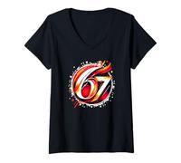 Mujer Fun Six Seven 6 7 Divertido 67 Gen Alpha Slang 6-7 Escuela Camiseta Cuello V