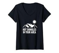 Mujer Fun Spam Email Hot Shingles in Your Area Design Camiseta Cuello V
