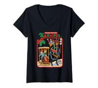 Mujer Fun with Krampus Christmas Retro Vintage Funny Adult Humor Camiseta Cuello V
