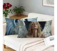 mujer Fundas Cojines 60 x 80 cm Juego de 2 ala Fundas Cojines Decorativos Rectangulares Cushions Felpa Corta Suave pillow Funda de Almohada para Garden Terraza Primavera Otoño Decor, Regalo L-967