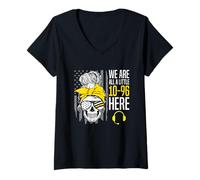 Mujer Funny 10-96 911 despachador Servicio de emergencia Camiseta Cuello V