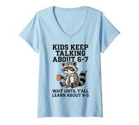 Mujer Funny 6-7 Meme Brainrot Adulting 9-5 Parents Teachers Camiseta Cuello V