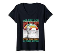 Mujer Funny 60th Birthday Golf Dad Play in Sixties Golffer Golfing Camiseta Cuello V