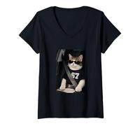 Mujer Funny 67 Cat Sunglasses Six Seven 6 7 Cat Meme Gen Alpha Camiseta Cuello V