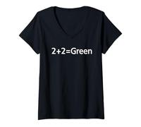 Mujer Funny Addition Matemáticas Escuela Entrenamiento Respuesta Camiseta Cuello V