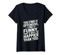 Mujer Funny Adult Humor Sarcastic Offensive Happy Feeling Quote Camiseta Cuello V