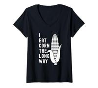 Mujer Funny Adult Humor Shirt Exchange: I Eat Corn The Long Way Camiseta Cuello V