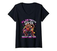 Mujer Funny All The Pretty Girls Squat Like This Softball Catcher Camiseta Cuello V