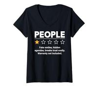 Mujer Funny Anti-Social Personas Calificación de una Estrella Meme Sarcasmo Humor Camiseta Cuello V