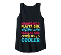 Mujer Funny Armónica Player Girl Like A Regular Only Cooler Camiseta sin Mangas