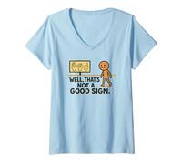 Mujer Funny ASL American Sign Language Well That's Not A Good Sign Camiseta Cuello V