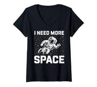 Mujer Funny Astronaut in Galaxy Graphic I Need More Space Camiseta Cuello V