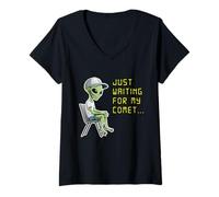 Mujer Funny Atlas Comet 31 Space Geek OVNI Astronomía alienígena 2025 Camiseta Cuello V