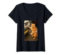 Mujer Funny Auto Mechanic Cat Meme for Car Repair and Cats Lovers Camiseta Cuello V