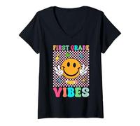 Mujer Funny Back to School Vibes for Teachers and Students Camiseta Cuello V