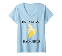 Mujer Funny Bad Girls Adult Sport Quote Breakfast of Champions Camiseta Cuello V