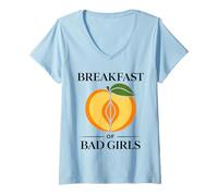 Mujer Funny Bad Girls Adult Sport Quote Breakfast of Champions Camiseta Cuello V