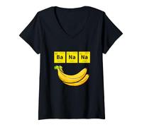 Mujer Funny Banana Chemical Periodic Table of Elements Ba Na NA Camiseta Cuello V