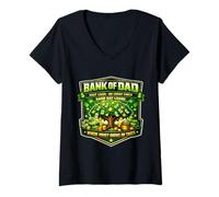 Mujer Funny Bank of Dad Fast Cash No Credit Check Día del Padre Papa Camiseta Cuello V