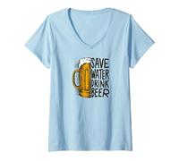 Mujer Funny Bar Alcohol Drinking Party Beer Brew Craft Cerveza Camiseta Cuello V