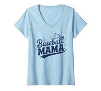 Mujer Funny Baseball Mama Print Softball Mom Mother's Day Camiseta Cuello V